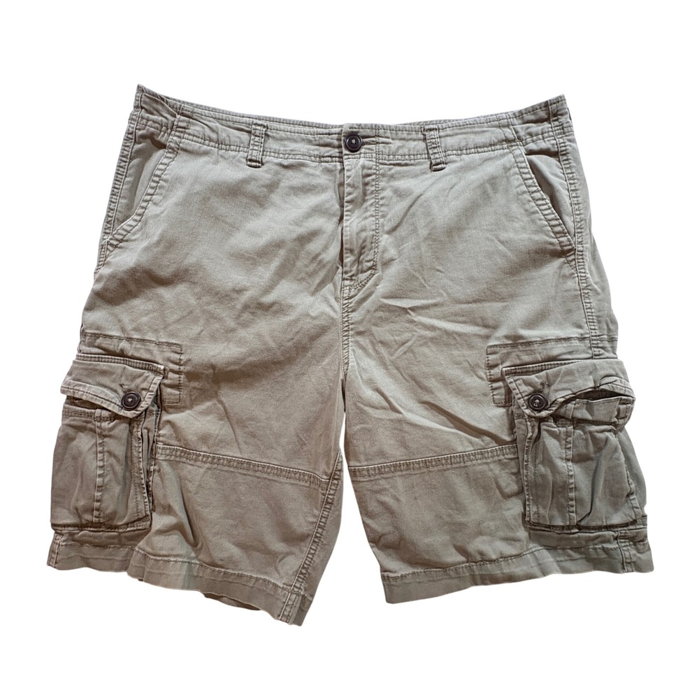 Aero Cargo Shorts Mens 38 Olive Green Cotton Stretch Casual Outdoor Hiking